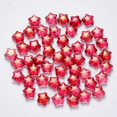 Star Beads no. 6049 - Sparkling Ruby Gold Dust