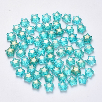 Star Beads no. 6050 - Celestial Aqua Silver Glow