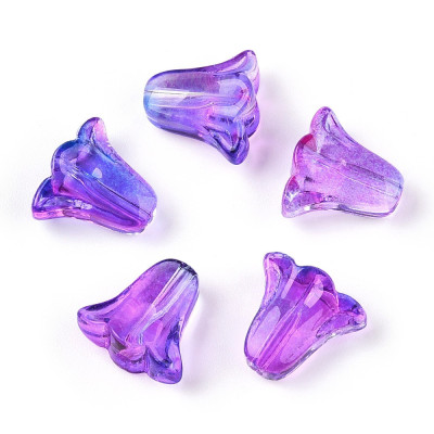 Flower Beads no. 6054 - Mystic Amethyst Aurora