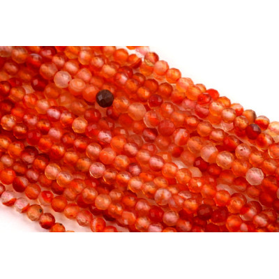 Faceted Carnelian Beads no. 359 - Radiant Sunset Orange