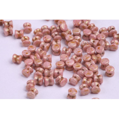 Preciosa Pellet Beads 4x6mm Picasso Pink 65491 | Czech Glass