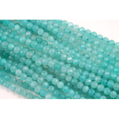 Faceted Amazonite Mineral Beads no. 367 - Tropical Ocean Teal