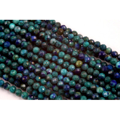 Faceted Mineral Beads Chrysocolla no. 370 - Earthy Azure Teal Brilliance
