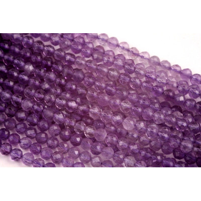 Faceted Amethyst Mineral Beads no. 371 - Majestic Violet Sparkle