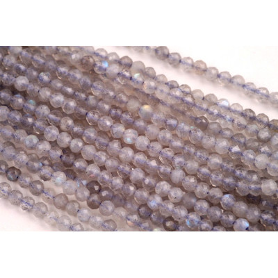 Faceted Labradorite Mineral Beads no. 372 - Mystical Blue Flash Grey