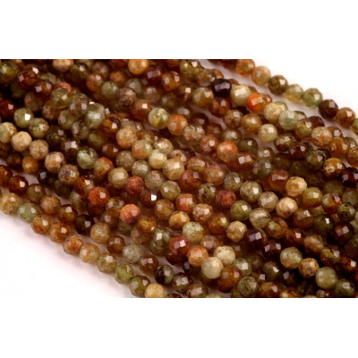 Faceted Green Garnet Mineral Beads no. 354 - Earthy Olive and Amber