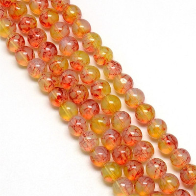 Round beads no. 3988 - Golden Ember Crackle