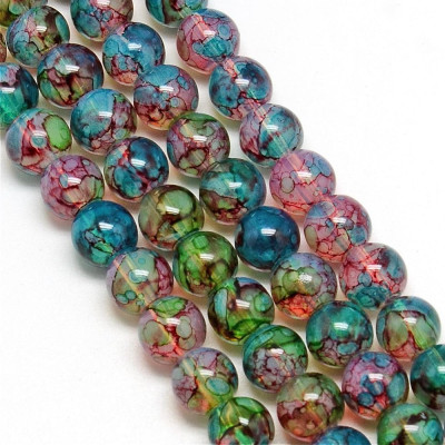 Round glass beads no. 3992 - Vibrant Watercolor Dream Mix