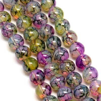 Glass Round glass beads no. 3993 - Mystic Forest Marble