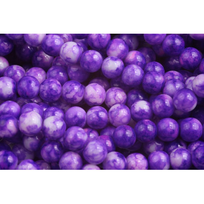 Round glass beads no. 3976 - Marbled Amethyst Mist