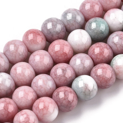 Round beads no. 4232 - Misty Rose Dragon Vein