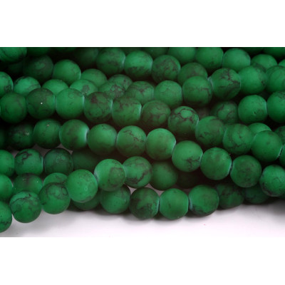 Round glass beads no. 2546 - Earthy Moss Marble