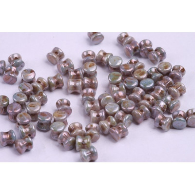 Preciosa Pellet Beads 4x6mm Picasso Blue 03000/65431 | Czech Glass