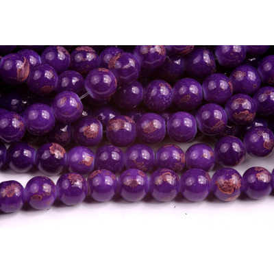Round glass beads no. 2551 - Royal Purple Copper Nebula
