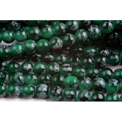 Glass Round glass beads no. 2556 - Mystic Frost Forest Green