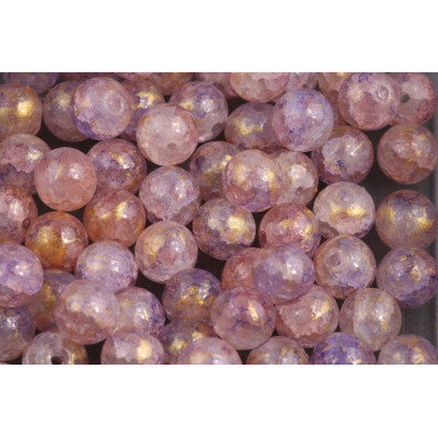 Round glass beads no. 2520 - Ethereal Pink Gold Mist