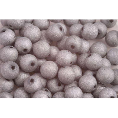 Round glass beads no. 2531 - Shimmering Stardust Silver