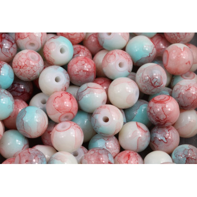 Round beads no. 4576 - Ocean Bloom Marble