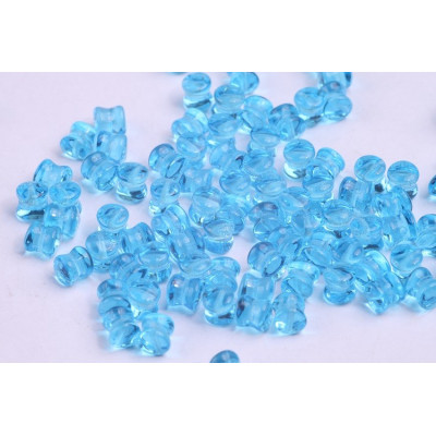 Preciosa Pellet Beads 4x6mm Aquamarine Dark 60020 | Czech Glass