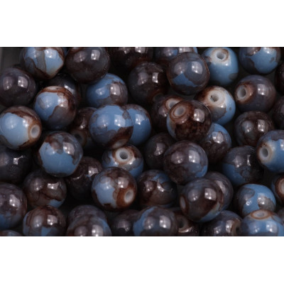 Round glass beads no. 4580 - Misty Horizon Picasso Blue