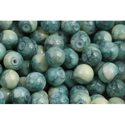 Round beads no. 4582 - Marbled Seafoam Green