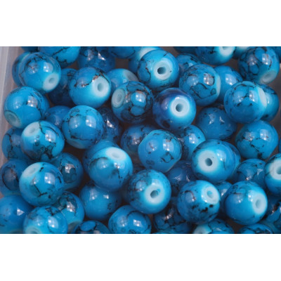 Round beads no. 4589 - Marbled Azure Sky
