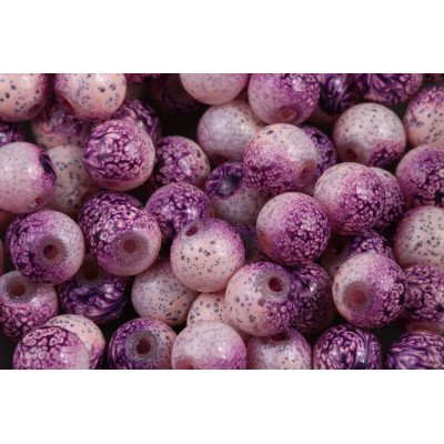 Round glass beads no. 4314 - Speckled Lavender Mist