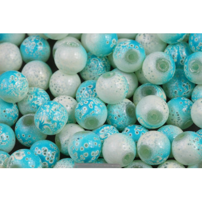 Round beads no. 4315 - Ocean Mist Speckled Blue
