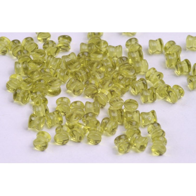 Preciosa Pellet Beads 4x6mm Transparent Green 50220 | Czech Glass