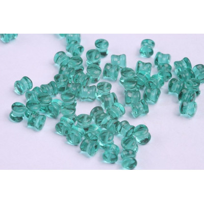 Preciosa Pellet Beads 4x6mm Transparent Green 50710 | Glass Beads
