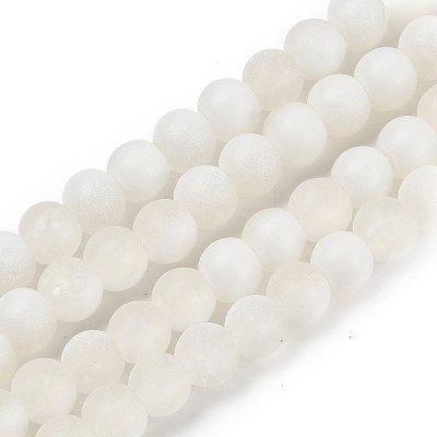 Round Beads no. 5652 - Frosted Arctic White