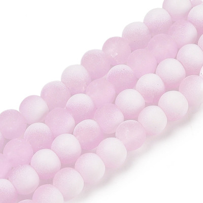 Round glass beads no. 5658 - Frosted Lavender Mist