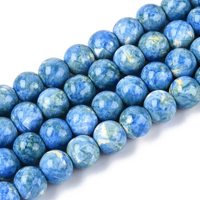 Round glass beads no. 5705 - Celestial Ocean Marble