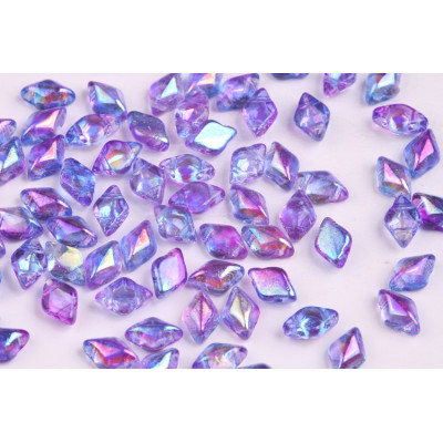 Matubo GemDuo 8x5mm Summer Rainbow Dark Blue 48102 | Czech Beads