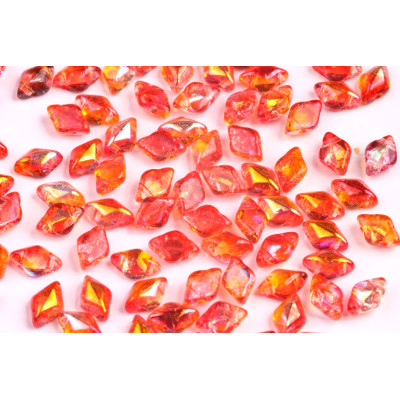 Matubo GemDuo 8x5mm Summer Rainbow Orange 48109 | Czech Glass Beads