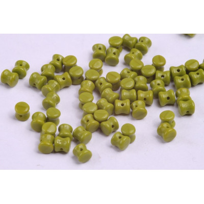 Czech Pellet Beads 4x6mm Olivine Opaque 53420 | Preciosa Glass