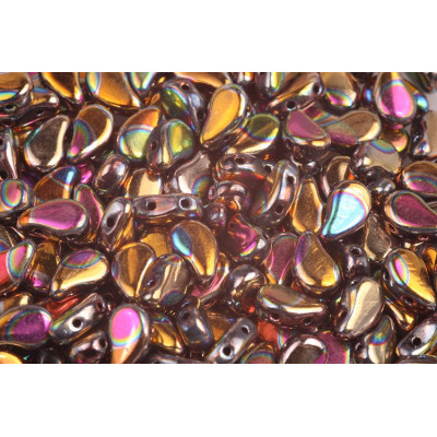 Paisley Duo no. 153 - Iridescent Orange Cosmic Glow