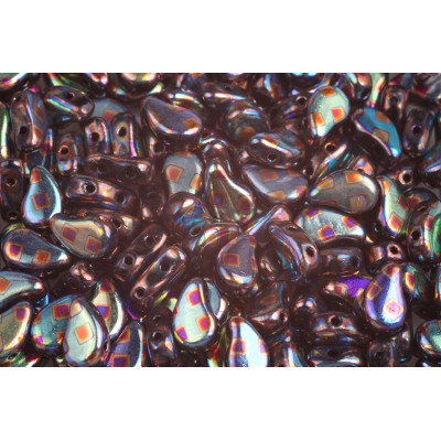 Paisley Duo no. 159 - Iridescent Rainbow Cube Jet