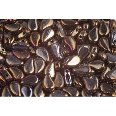 Paisley Duo no. 185 - Deep Metallic Brown Iris