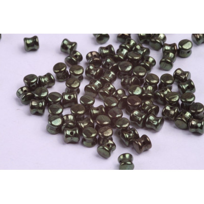Preciosa Pellet Beads 4x6mm Black Red Green 23980/14495 | Czech Glass
