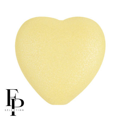 Matte Canary Yellow Czech Glass Heart Beads 15x16mm (4pcs)