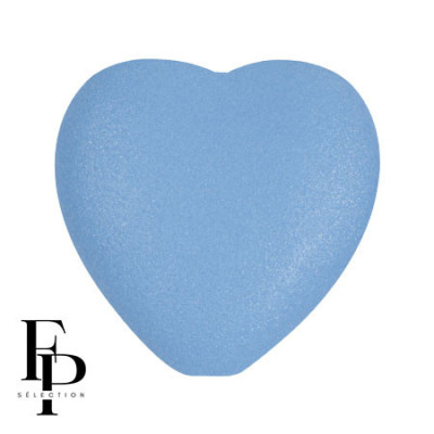 Celestial Blue Matte Czech Glass Heart Beads 15x16mm - 4pcs