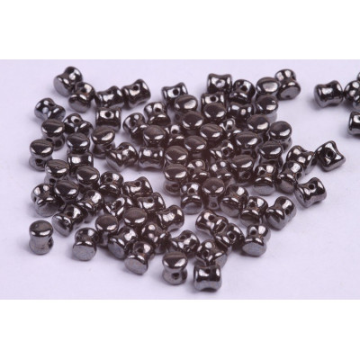 Preciosa Pellet Beads 4x6mm Black White Luster 23980 | Czech Glass
