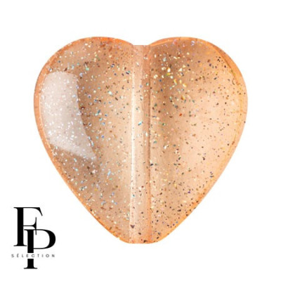 15x16mm Czech Glass Heart Beads - Transparent Constellation Rose