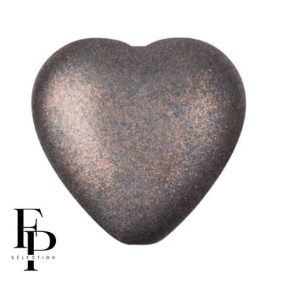Bronze Grey Czech Glass Heart Beads - 15x16mm (4pcs)