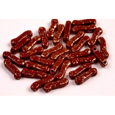 Matubo Z Beads 10mm Burgundy Gold 13600/94401 | 2-Hole Czech Glass