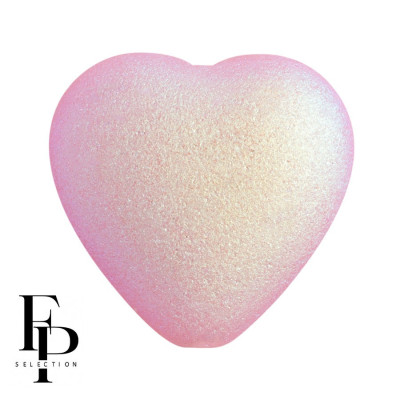 Pink Czech Glass Heart Beads 15x16mm Opaque Rose Mat AB - 4pcs