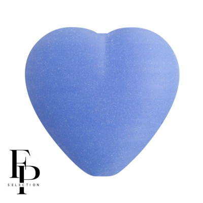 Matte Sky Blue Czech Glass Heart Beads 15mm - 4pcs
