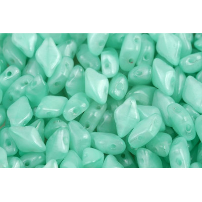 Matubo GemDuo 8x5mm Opal Green Aqua 61100 | Czech Glass Beads