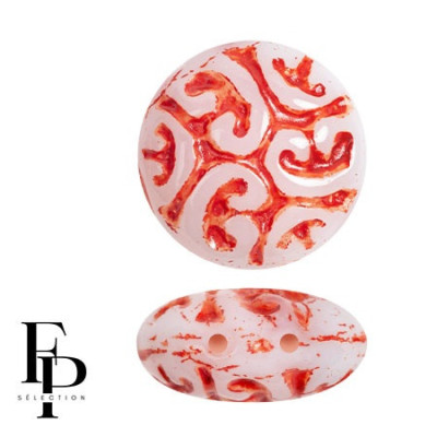 Czech Glass 2-Hole Cabochons Light Terracotta 03000/54310 13mm